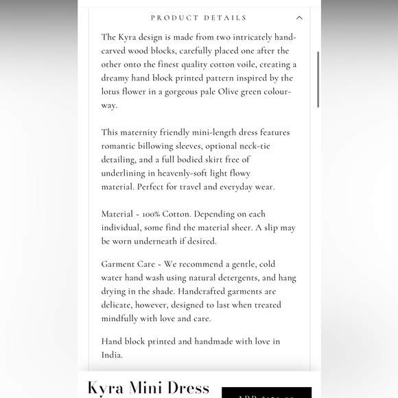 Daughters of India Cotton Voile Billow Sleeve Mini Kyra Dress - Picture 10 of 14